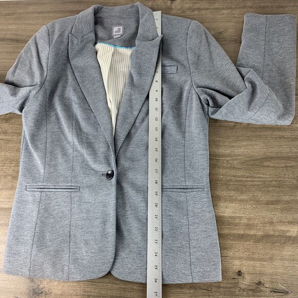 JCP JC Penny Womens One Button Blazer Sz Large Gray Padded Lined Office Workwear - Picture 6 of 10